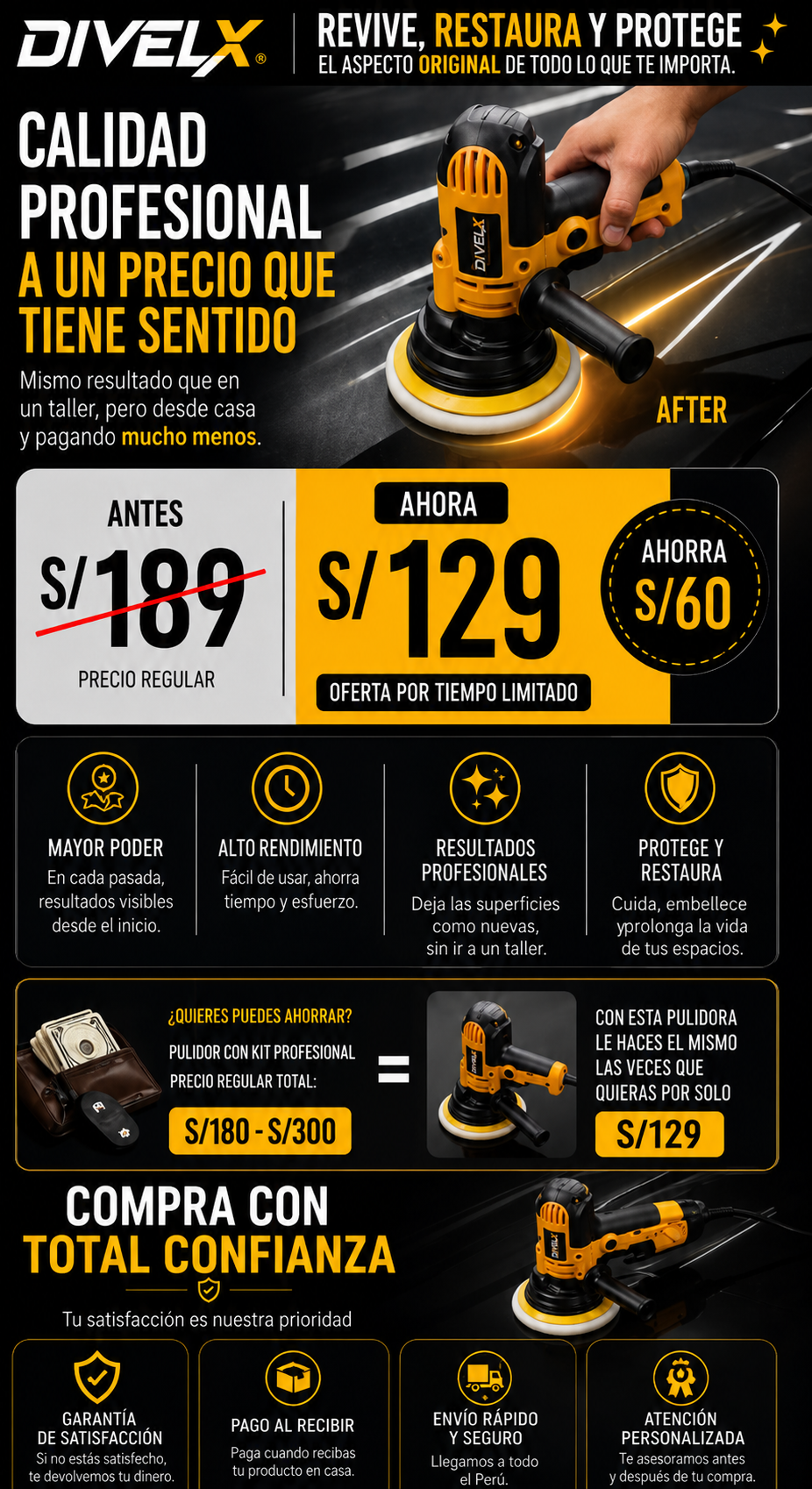 Pulidor de Presión Ajustable