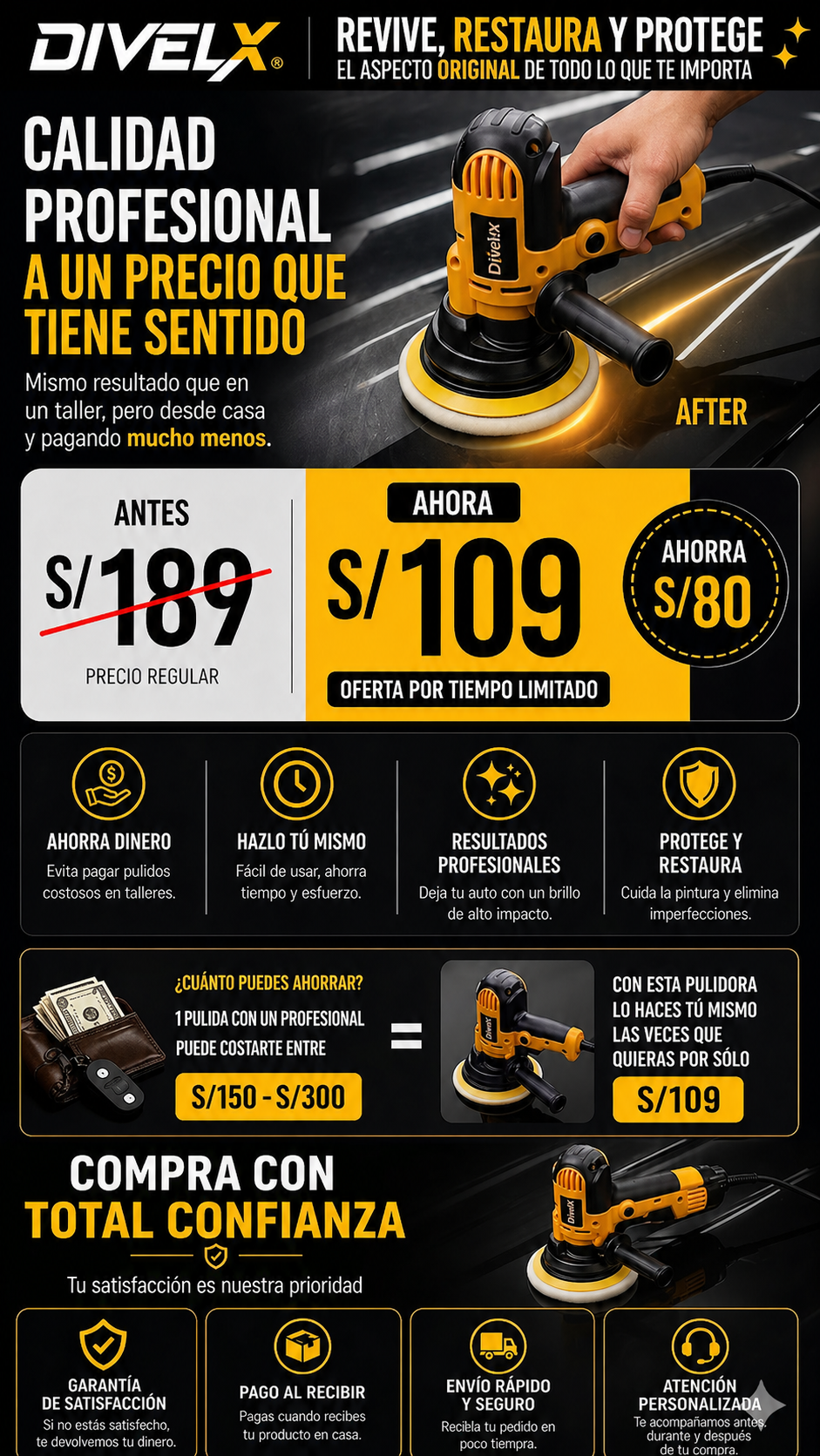 Pulidor de Presión Ajustable